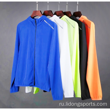 Thin Zip Up Polyester Men Sports Whrodbreaker